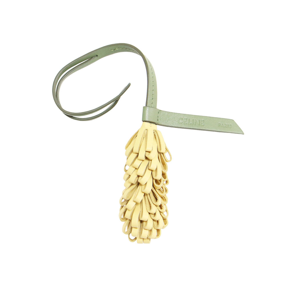 CELINE Spring/Summer 2026 Wheat Charm Keychain, Flower Motif, Logo Embossed, ...